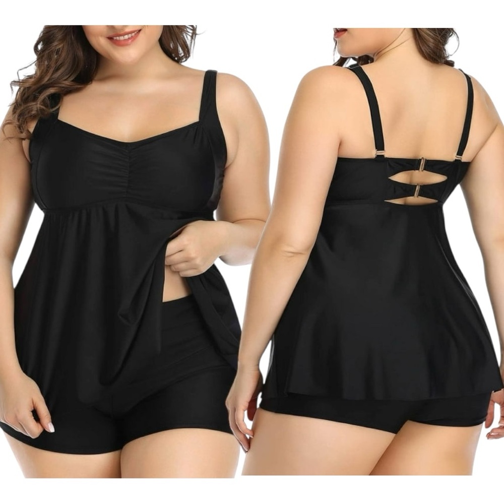 Plus Size Tankini Swimsuit Two Piece Flowy with Shorts